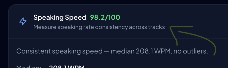 TTS Audit speed scoring